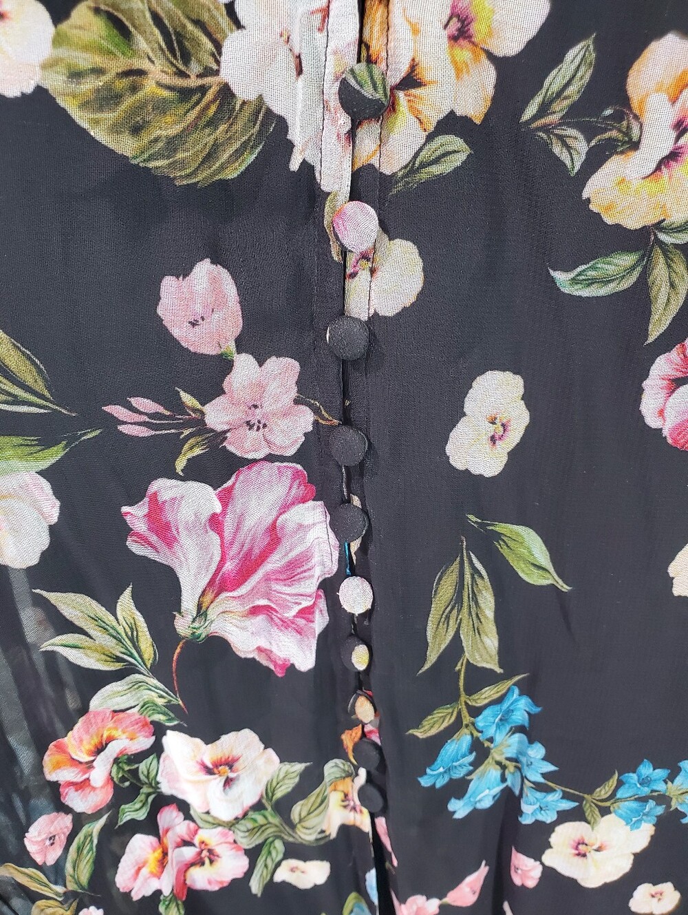 Anthropologie Maeve puff-sleeve Midi dress Romantic Cottagecore Prairie Floral - Picture 7 of 14
